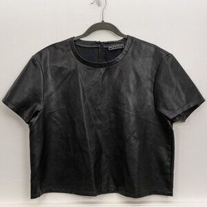 Bagatelle Collection Faux Leather Top – Sleek Minimalist Style | Size L